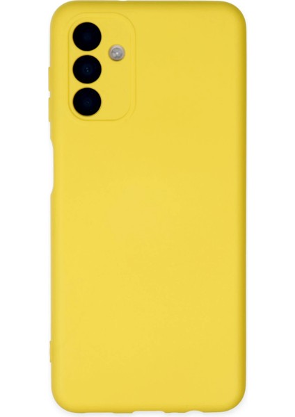 Samsung Galaxy A04S Kılıf Nano Içi Kadife Silikon - Sarı Inslm