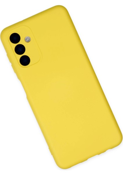 Samsung Galaxy A04S Kılıf Nano Içi Kadife Silikon - Sarı Inslm