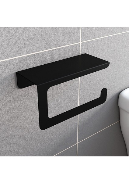 Şık Siyah Modern Metal Tuvalet Kağıdı Askısı, estetik ve fonksiyonel tasarım