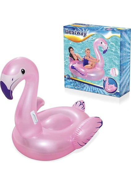 Şişme Flamingo Havuz Binilebilir Oyuncak, Pembe, Orta 127X127 cm