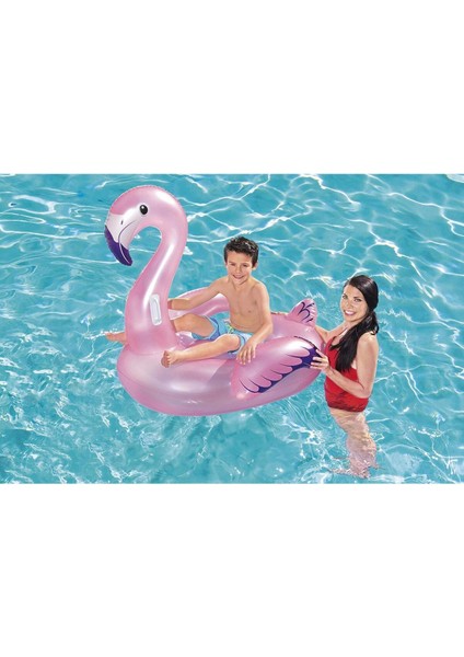 Şişme Flamingo Havuz Binilebilir Oyuncak, Pembe, Orta 127X127 cm fiyatları