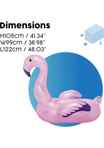 Şişme Flamingo Havuz Binilebilir Oyuncak, Pembe, Orta 127X127 cm fırsatları