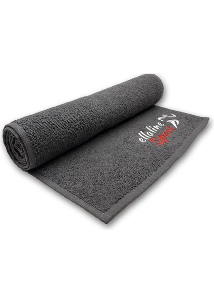 Pamuklu Spor ve Fitness Havlusu, Nakışlı, 30x120cm, Antrasit Gri indirimleri