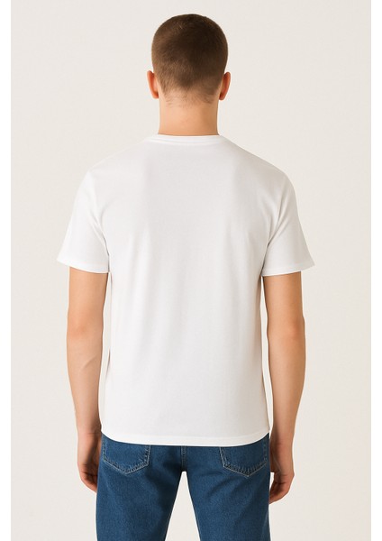Pamuklu Bisiklet Yaka Erkek T-Shirt fiyatları