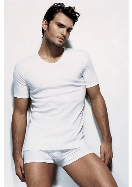 Bisiklet Yaka Interlok Kumaş Erkek Atlet