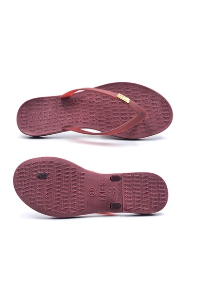 TP201 Bordo Renk Flip Flop Kadın Parmak Arası Plaj Terlik