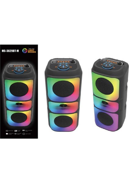 PL-4623 Bluetooth,sd,usb Bağlantılı Rgb Işıklı Speaker (MS-3629BT-M)