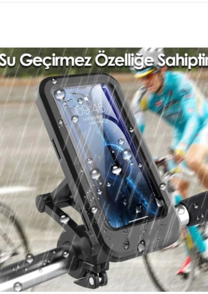 Gidon Bağlantılı Su Geçirmez Mıknatıslı Motorsiklet Telefon Tutucu