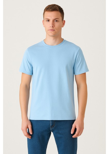 Pamuklu Bisiklet Yaka Erkek T-Shirt