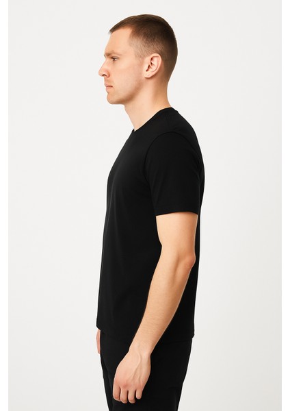 Pamuklu Bisiklet Yaka Erkek T-Shirt fiyatları