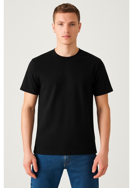 Pamuklu Bisiklet Yaka Erkek T-Shirt modelleri