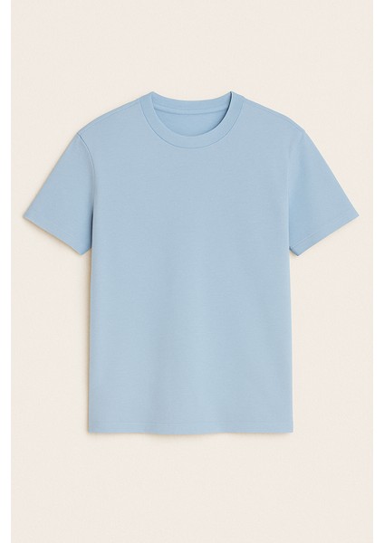 Pamuklu Bisiklet Yaka Erkek T-Shirt modelleri