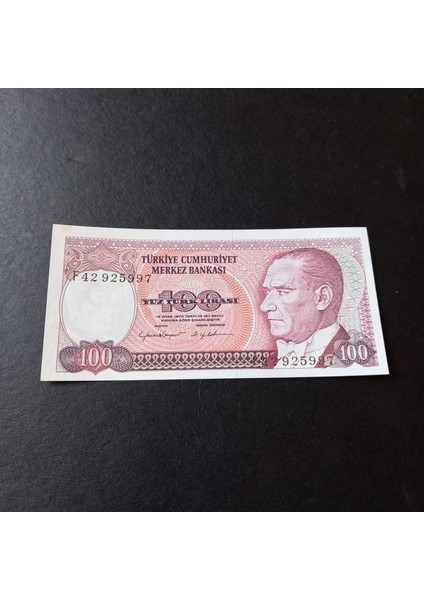 39963684EF81AE962D 7.emisyon 100 Lira Çil F Serisi Eski Kağıt Para