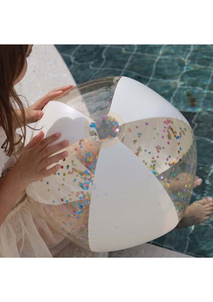 Parıltılı şişme plaj topu, renkli ve eğlenceli yaz aktiviteleri için ideal modelleri