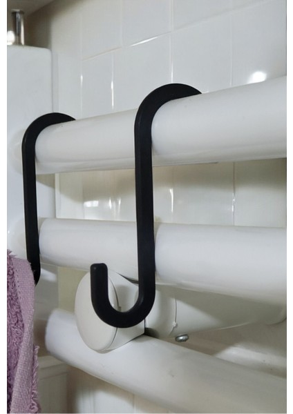 6 Adet Siyah Plastik Havlupan Kancası Seti, Banyo ve Mutfak İçin Askı Aparatı fırsatları