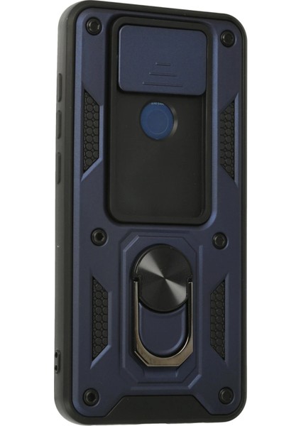 Xiaomi Redmi Note 9 Kılıf Pars Lens Yüzüklü Silikon - Lacivert Inslm