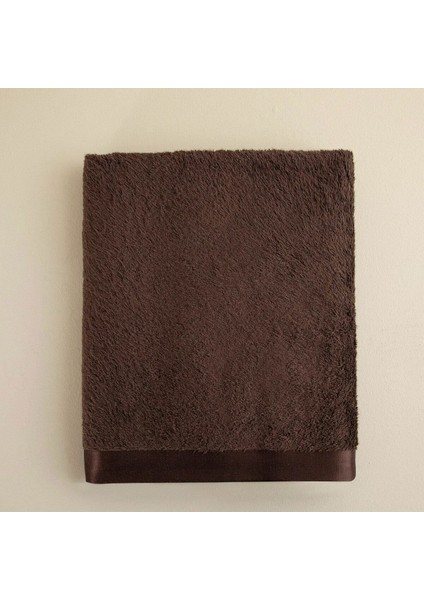 Koyu kahve pamuk banyo havlusu 85x150 cm yumuşak ve şık tasarım