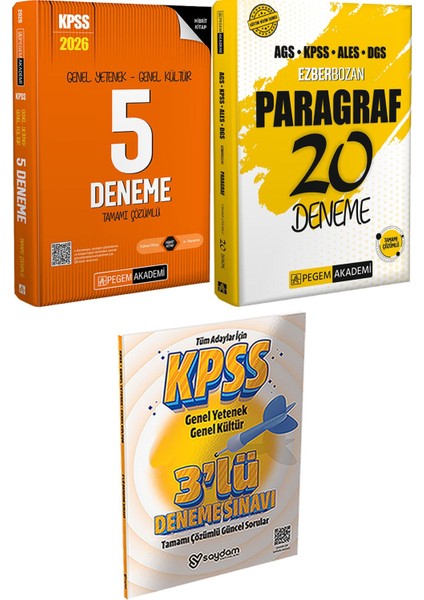 2026 Kpss Tamamı Çözümlü 5 Deneme - Ags Kpss Ales Dgs Ezberbozan Paragraf 20 Deneme + 3 Deneme Hediye