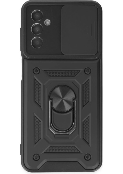 Samsung Galaxy A04S Kılıf Pars Lens Yüzüklü Silikon - Siyah Inslm