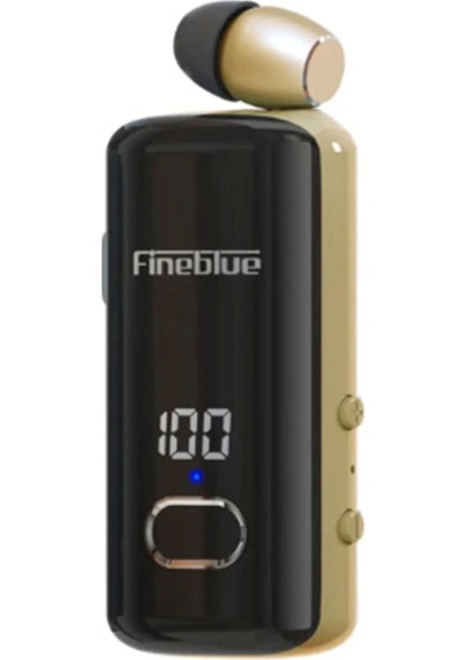 F580 Dijital Göstergeli Makaralı Titreşimli Bluetooth Kulaklık Gold