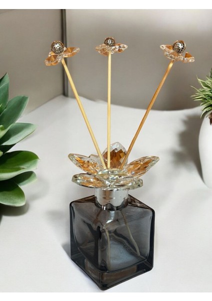 Kristal taşlı şık oda koku şişesi, cam, 3 parça, gri ve füme renk seçenekleri fırsatları