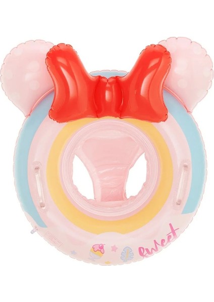 Renkli, oturaklı çocuk yüzme simidi, 1-5 yaş, pembe, 52 cm, pompa dahil değil