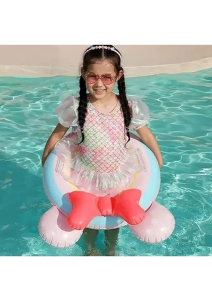 Renkli, oturaklı çocuk yüzme simidi, 1-5 yaş, pembe, 52 cm, pompa dahil değil indirimleri