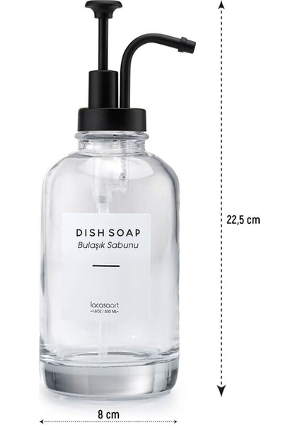 500 ml Cam Sıvı Sabunluk, Şık ve Kullanışlı, Mutfak İçin 6'lı Paket Siyah modelleri