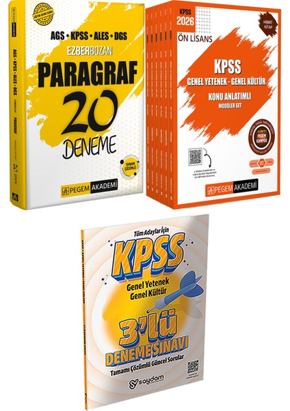 Ezberbozan Paragraf 20 Deneme - 2026 Kpss Ön Lisans Konu Anlatımlı Modüler Set Genel Yetenek Genel Kültür (6 Kitap) + 3 Deneme Hediye