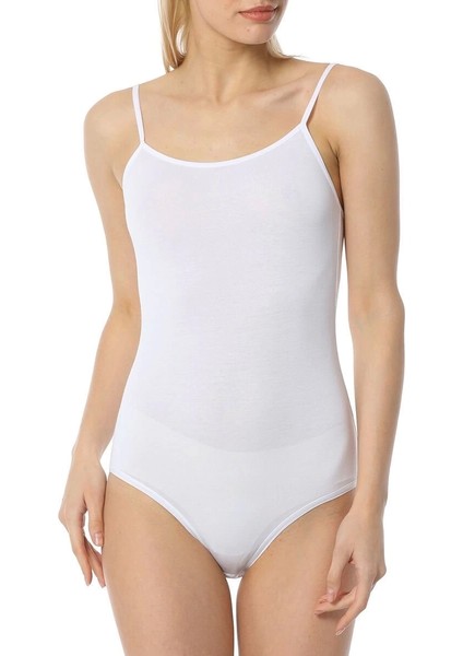 Bayan Ince Askılı Çıtçıtlı Body
