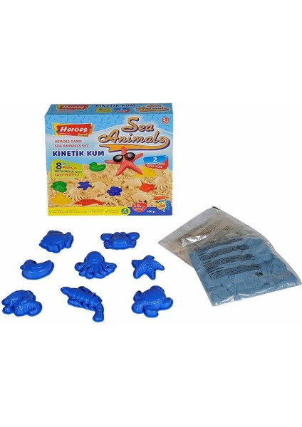KUM-040 500GR Heroes Kinetik Kum Deniz Hayvanlı Kalıplı Set