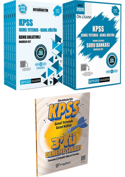 2026 Kpss Ortaöğretim Konu Modüler Set - 2026 Kpss Ön Lisans Soru Bankası Modüler Set Genel Yetenek Genel Kültür Tamamı Çözümlü (5 Kitap) + 3 Deneme Hediye