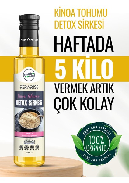 zayıflama ürünleri Kil’o vermeye yardımcı detoks Diyete Destek Zayıfla Kinoa Tohumu Sirkesi 250 ml