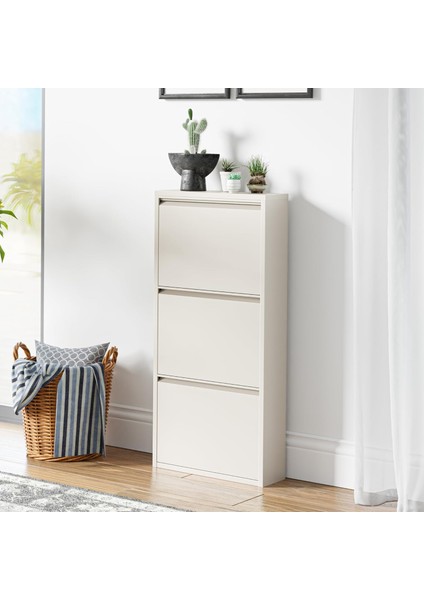 3 Raflı Metal Ayakkabılık Krem fiyatları