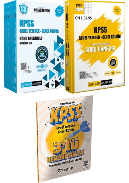 2026 Kpss Ortaöğretim Konu Modüler Set - 2026 Kpss Ön Lisans Soru Bankası Genel Yetenek Genel Kültür Tamamı Video Çözümlü + 3 Deneme Hediye