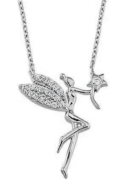 Kadın Gümüş Renk Su Perisi Kolye