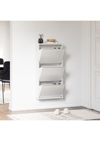 3 Raflı Metal Ayakkabılık Beyaz fiyatları