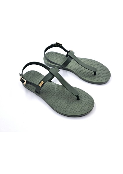 TP101 Haki Yeşil Renk Kadın Parmak Arası Plaj Sandalet