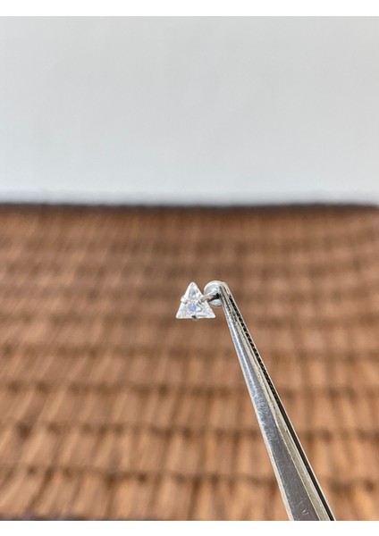 316 L Cerrahi Çelik Üçken Zirkon Taşlı Dudak Helix Kıkırdak Tragus Piercingi