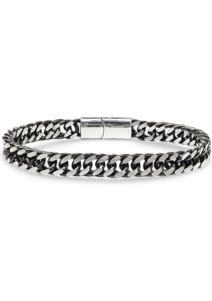 Çift Sıra Otantik Çelik Zincir Bileklik