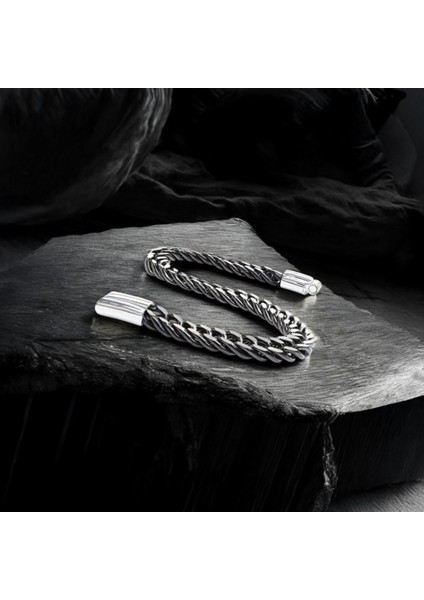 Çift Sıra Otantik Çelik Zincir Bileklik fiyatları