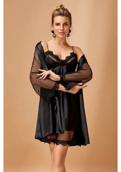 Saten Gecelik Sabahlık Takımı