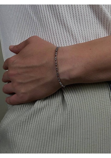 Silver Erkek Zincir Bileklik Kadın Paslanmaz Çelik Renk Atmaz Unısex Kararmaz Çelik Bileklik fırsatları
