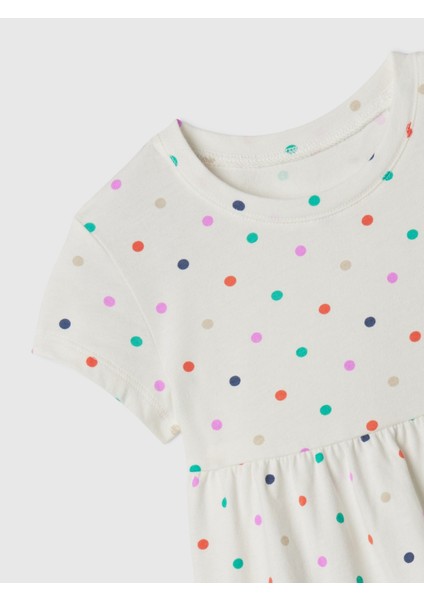 Kız Bebek Kırık Beyaz Desenli Skater T-Shirt fiyatları
