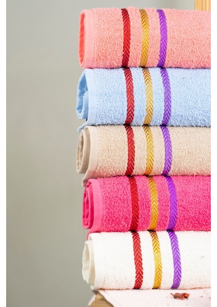 Çizgili pamuklu el ve yüz havlusu seti, 6'lı, 50x90 cm, yumuşak ve şık tasarım fiyatları