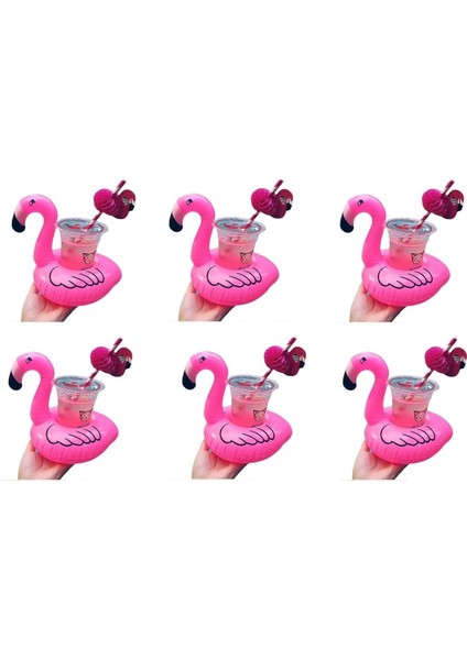 Renkli Şişme Bardak Tutucu, 6'lı Set, Havuz ve Deniz Keyfi İçin Eğlenceli Float