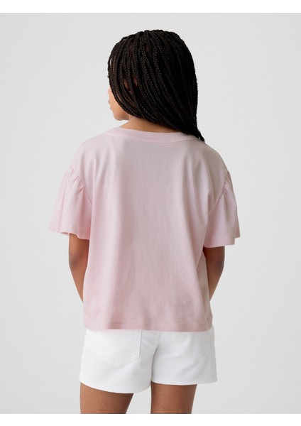 Kız Çocuk Pembe Gap Logo Fırfır Kollu T-Shirt fırsatları