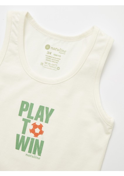 Erkek Çocuk Organik Pamuklu Likralı Atlet Play To Win 4'lü Paket