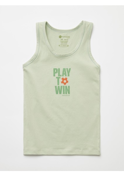 Erkek Çocuk Organik Pamuklu Likralı Atlet Play To Win 4'lü Paket