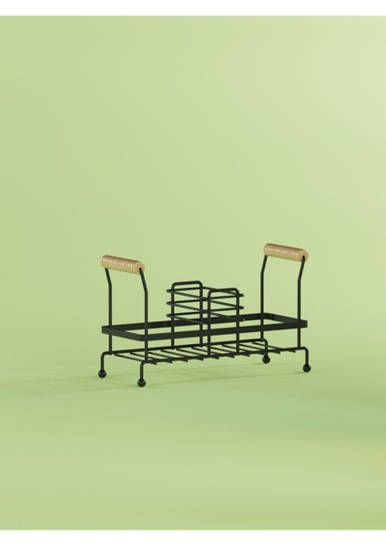 Şık ve dayanıklı siyah metal sıvı sabunluk standı, pompalar hariç, TR menşei